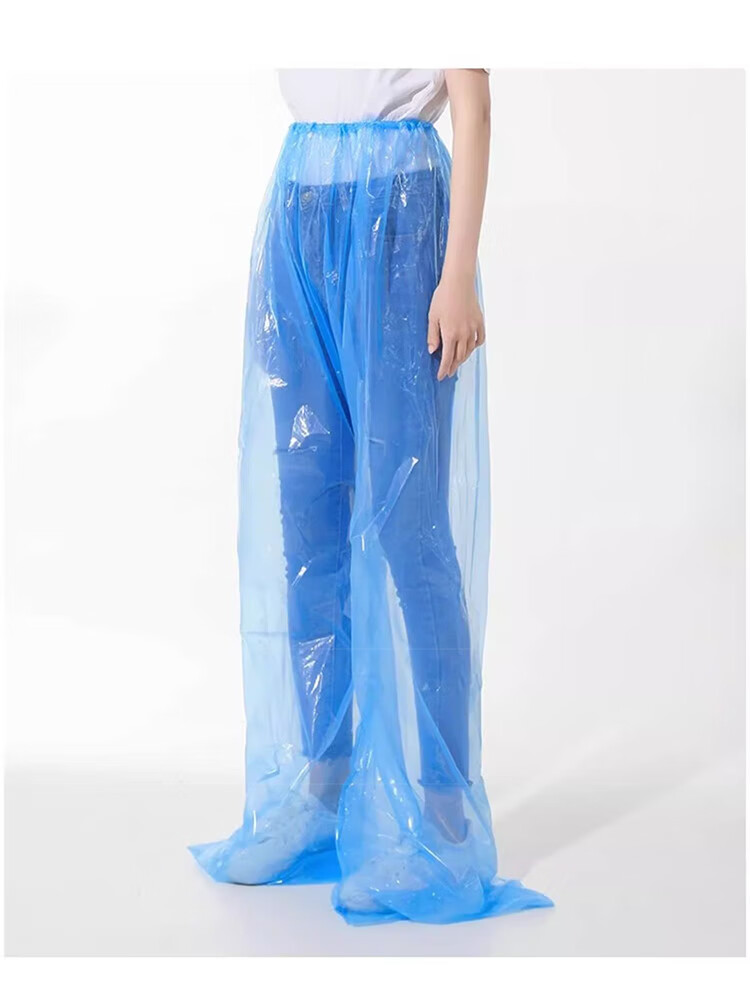 Mashifu Thickened Disposable Foot-Covering Rain Pants Waterproof Long Plastic Rain Trousers for Men and Women, One Size, Transparent, 5 Pieces 7