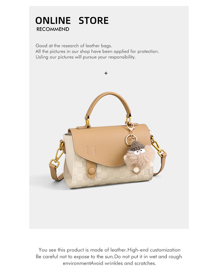 Aiqinghai Women's Handbag, Top-Grain Leather, Shoulder And Handheld Small Bag, Luxury Brand, Practical Birthday And Mother's Day Gift for Mom 2