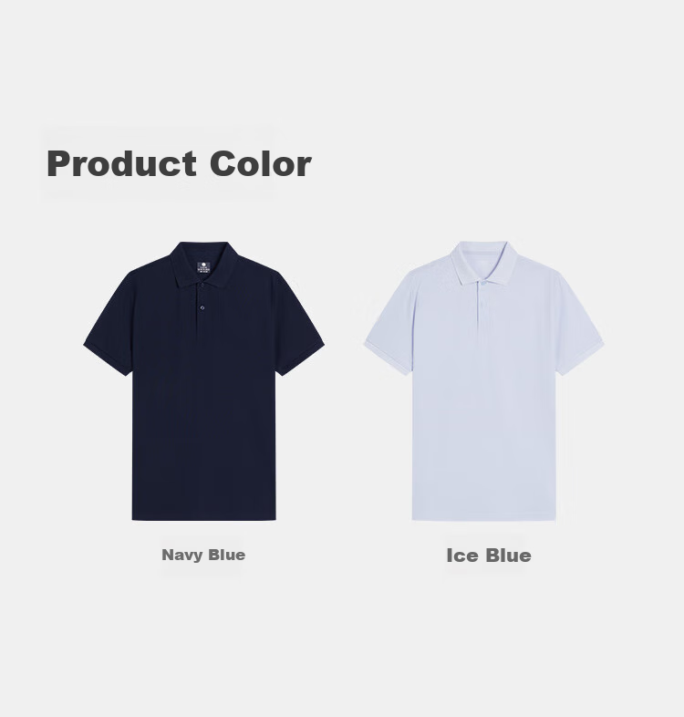 JD Original [Ultra-Light Comfort] Polo Shirt Short Sleeve Men's T-Shirt Casual Clothing, Ice Blue, XL 12
