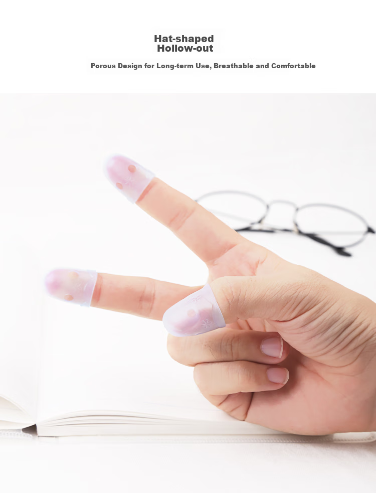 KOKUYO Imported Cash Counting Finger Covers for Students, Office, Finance, Page-Turning Cap Finger Covers, Medium Size 14.5*25mm, 3 Pieces, Blue, MEKU-26TB 5