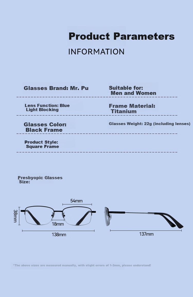 Mr.PuTian Reading Glasses for Men And Women, Anti-Blue Light Memory Titanium Bifocal Reading Glasses for Elderly, Gold Frame 300 Degrees (65-69 Years Old) 8
