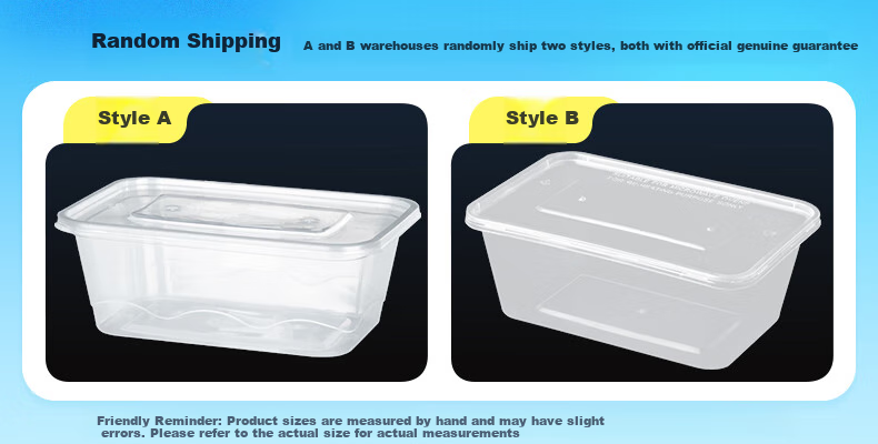Temeiju Disposable Food Containers, Sugarcane Pulp Paper, Biodegradable Eco-Friendly Takeout Boxes, 450 Model, 50 Sets with Lids 2