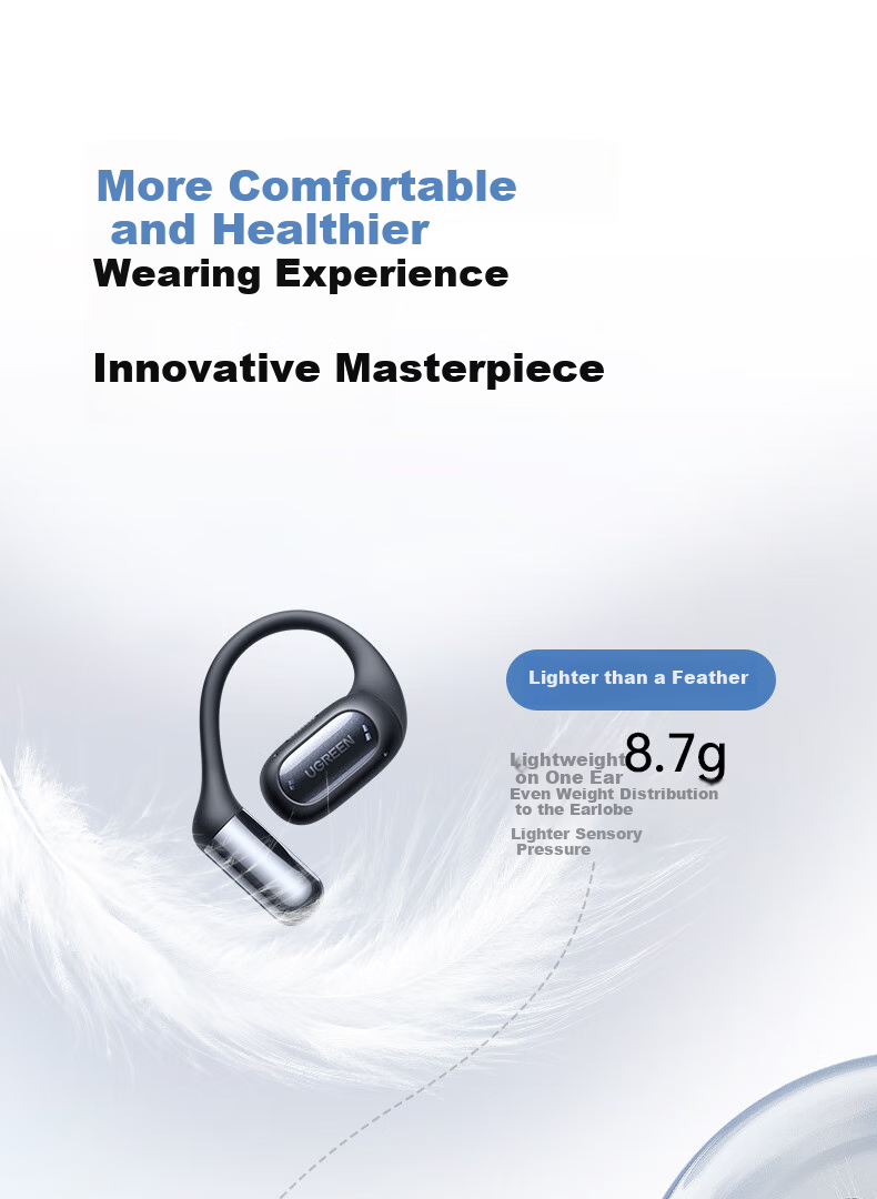 UGREEN HiTune S7 Air [Major Upgrade] Bluetooth Earphones, In-Ear Bone Conduction Open-Style Sports Running Translation Headphones, Compatible with Apple Huawei Xiaomi Black 12