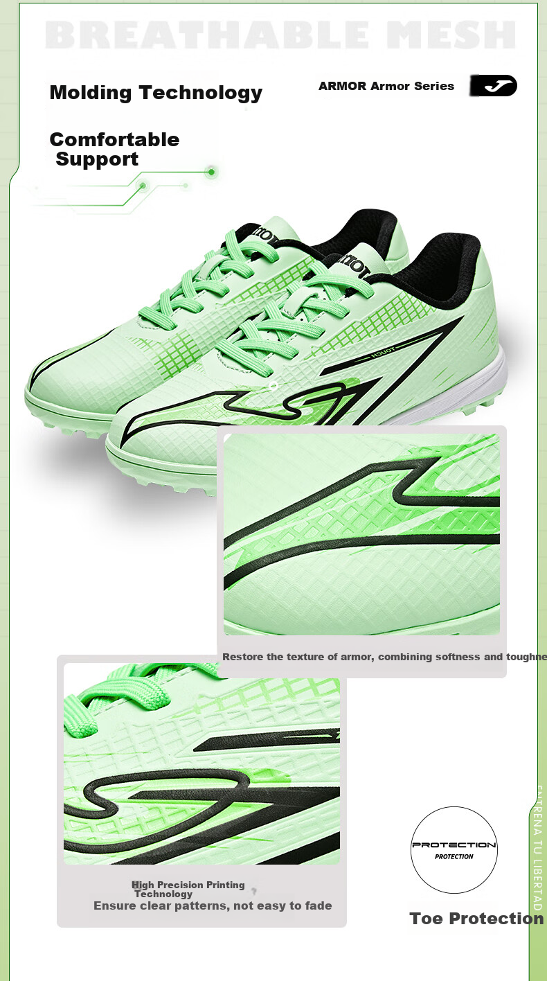 JOMA Children's Soccer Shoes, TF Turf Studs, Youth And Older Kids' Competition And Training Shoes, Grass Green, Size 35 (220mm) 1