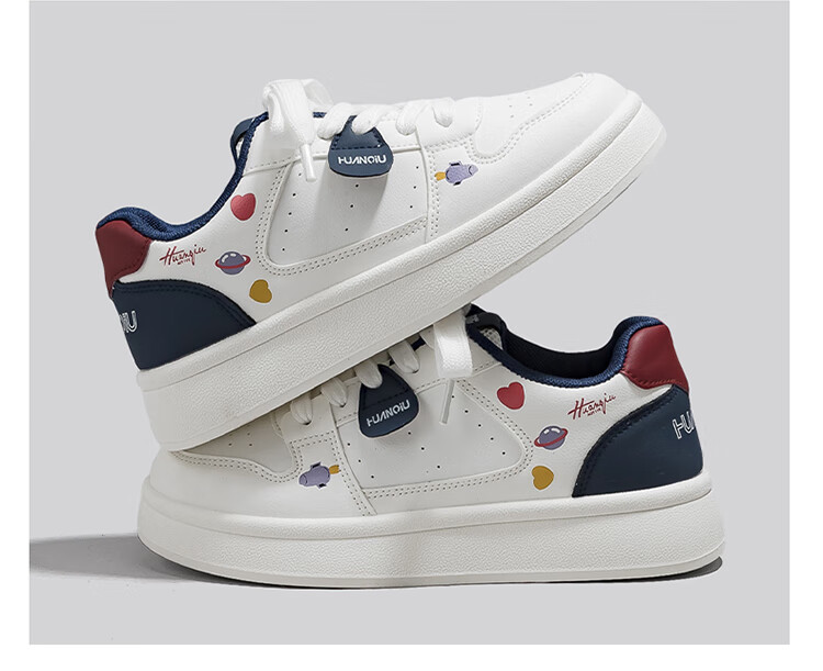 HUANQIU 2026 American Retro Niche Vibe Style, Height-Increasing Versatile Casual Original High-Value Trendy White Sneakers for Wome 7