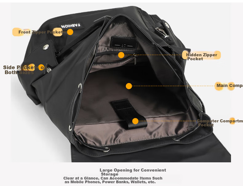 Viney Backpack for Men And Women, Japanese-Style Trendy Brand Large Capacity Casual Travel Bag Cool Schoolbag for Middle School And College Students 3