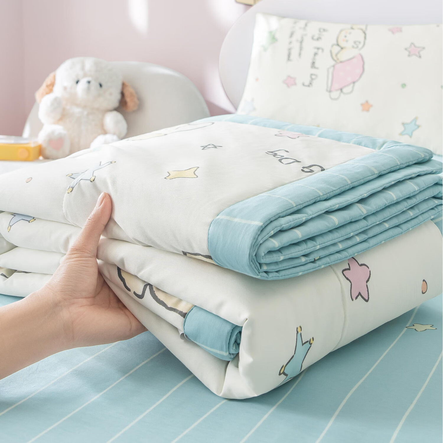 Hodo Class A All-Cotton Summer Quilt, Pure Cotton Summer Quilt, Air Conditioning Quilt, Cotton Quilt, Thin Quilt, 150*200cm, Mansha