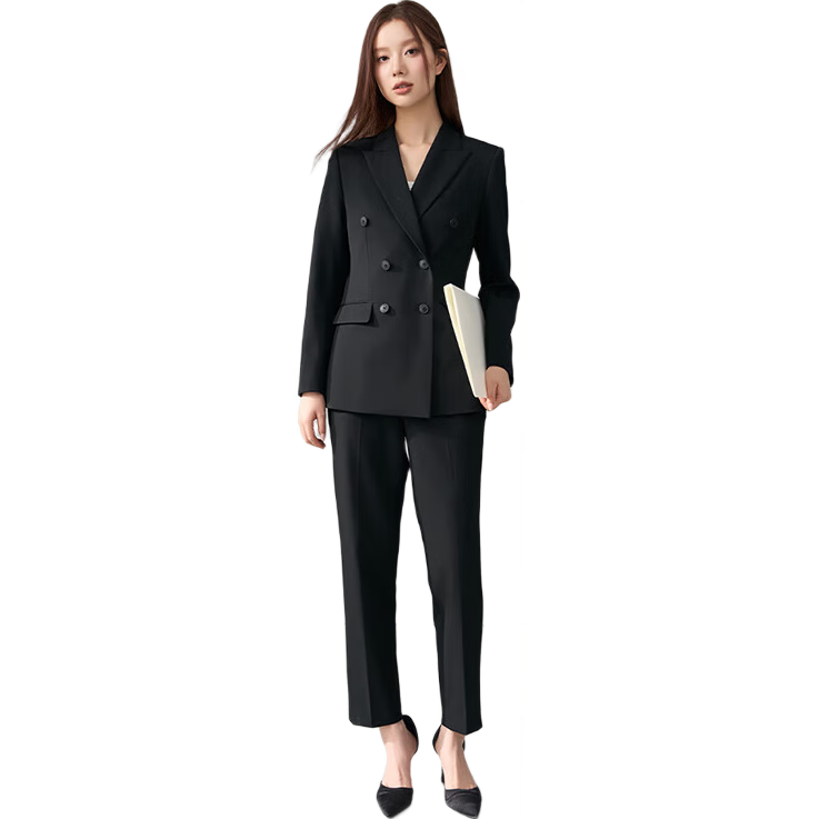Bodexiaojie Women's Suit Set for Office Commute, Professional Attire for Petite Figures, Interview Wear, Career Blazer
