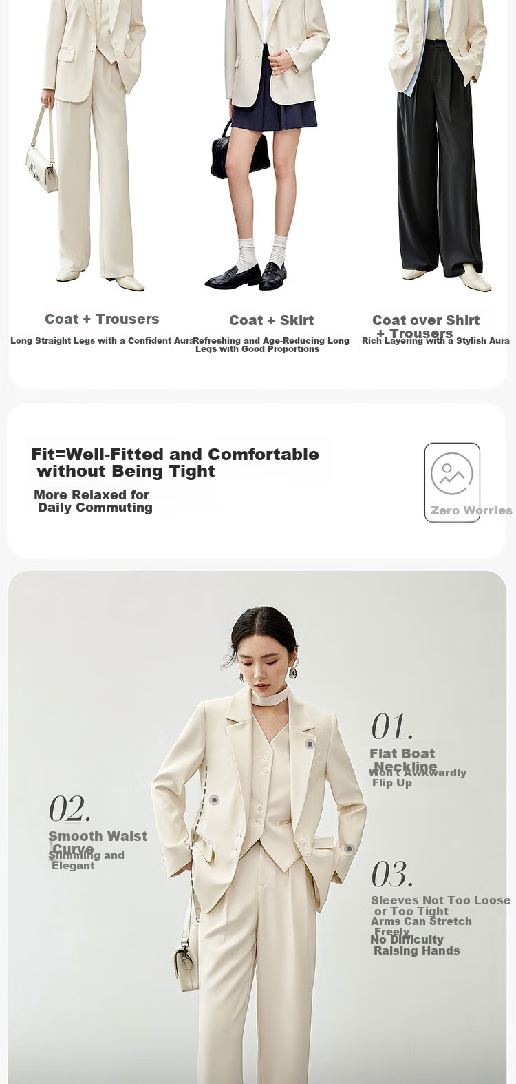 Sentubila Intelligent Women's Blazer, Autumn Season, No-Iron, Casual Loose Fit Jacket, Elegant Top, Dark Gray, Size L 5