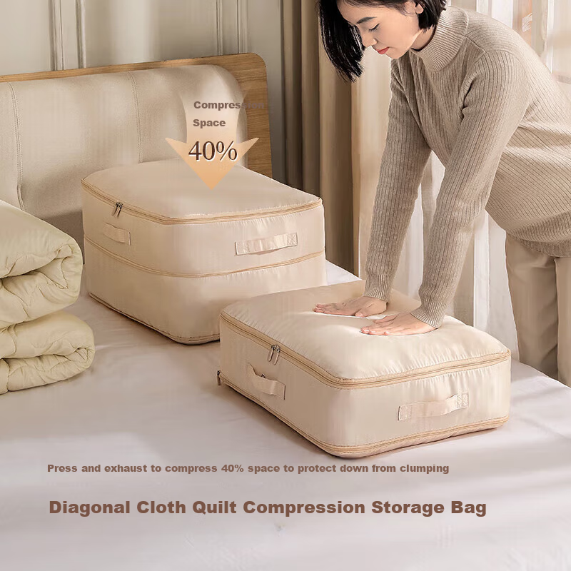 Bangnimeijia Vacuum Storage Bags, Clothes Organizer Bags, Moving Packing Bags, Apricot Pink, Medium Size, Clothing Storage Bags