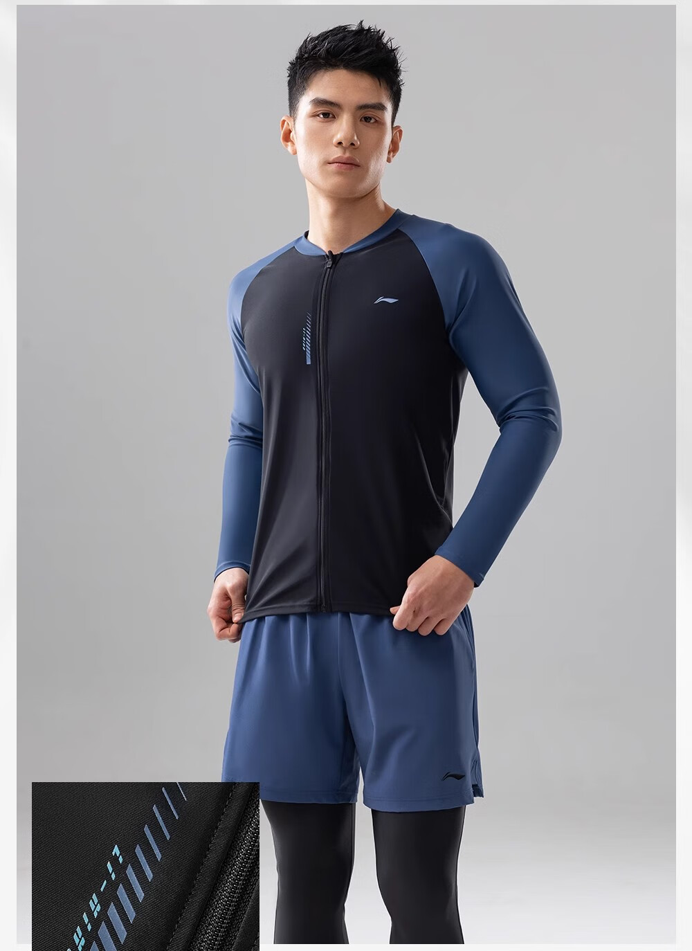 Li-Ning Jellyfish Suit Men's Swimwear Snorkeling Set Spring Autumn Warm Long-Sleeve Long Pants Large Size Swim Trunks Men Full-Body Diving Suit 5