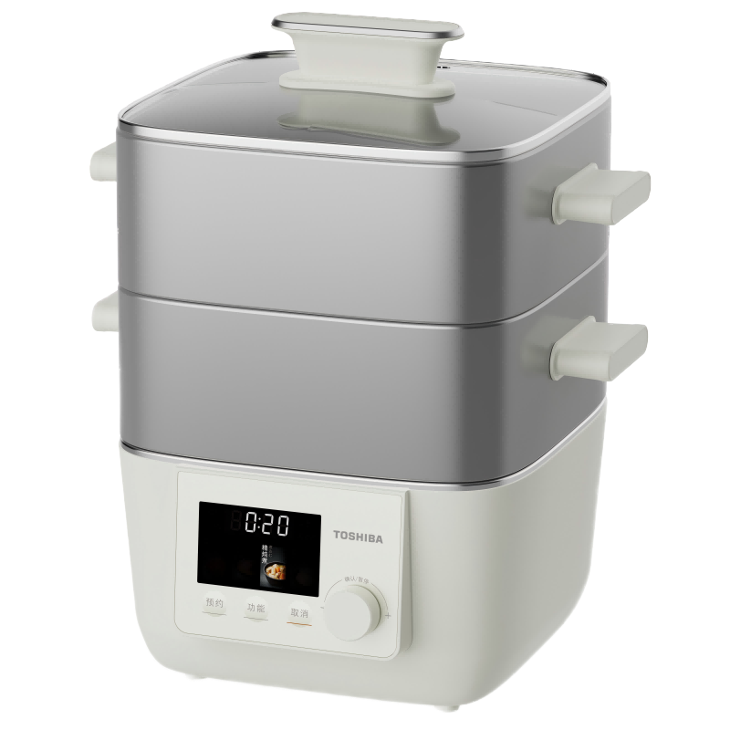 TOSHIBA Xiaobailu SE Electric Steamer 0 Plastic 0 Coating Multifunctional Household Hot Pot Stew Steam Cook 12L Large Capacity Electric Cooker Multi-Purpose Pot ES-08MHVC