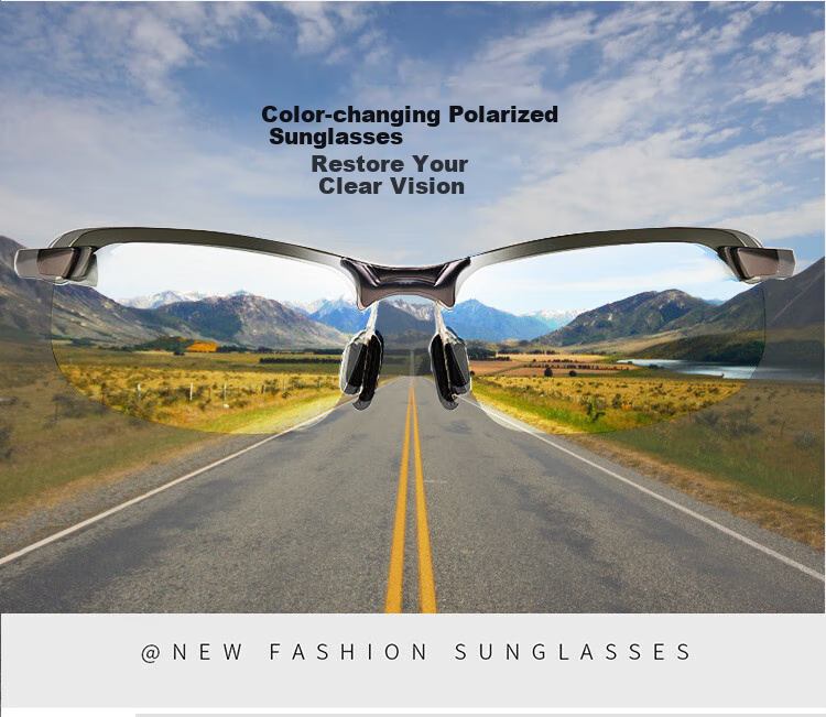 Adandyish Electric Road Bike Glasses, Cycling Photochromic Sunglasses, Sports Protective Eyewear, Fishing Day And Night Dual-Use Windproof Dustproof Glasses 2