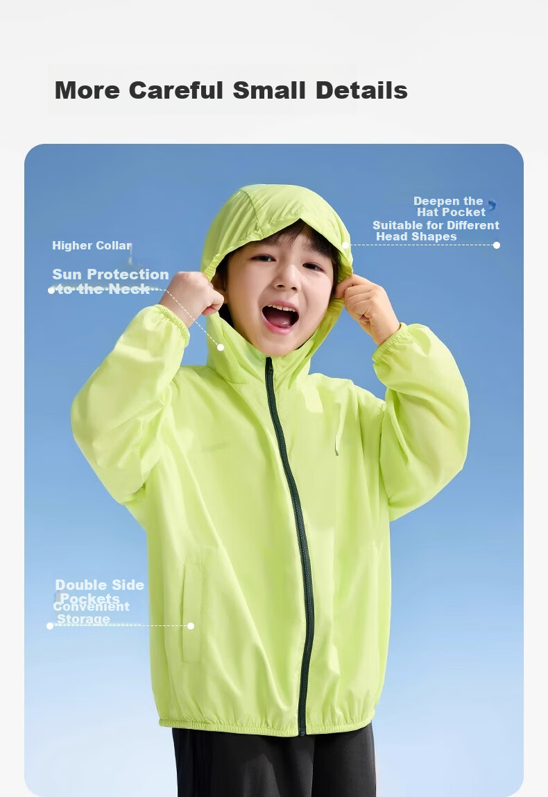 Zuoxi Boys' Sun Protection Clothing, Outdoor Children's Summer Sun Protection Thin Jacket, 2026 New Style Skin Coat, Blue, Size 110 11