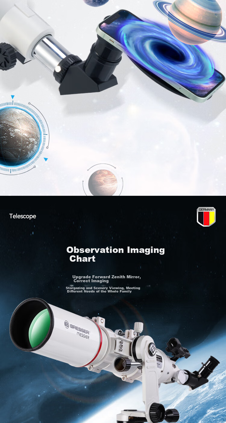 Bresser Astronomical Telescope for Children And Students to Observe Stars And Moon, Professional-Grade Astronomical AR102/660 New Year Gift 8
