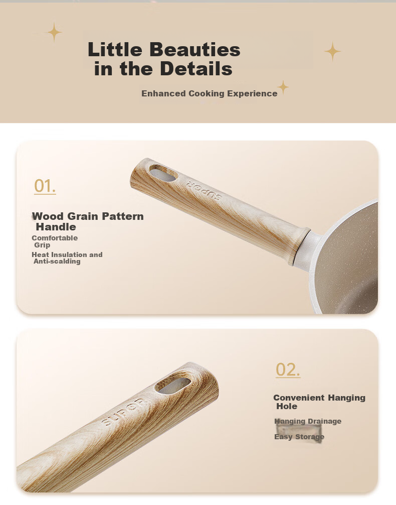 SUPOR Flat Bottom Pan, Star Stone Lightweight Cast Oil-Resistant Deep Frying Pan, Non-Stick Pan, 28cm, Compatible with Induction And Gas Stoves, EJ28LBP02 21