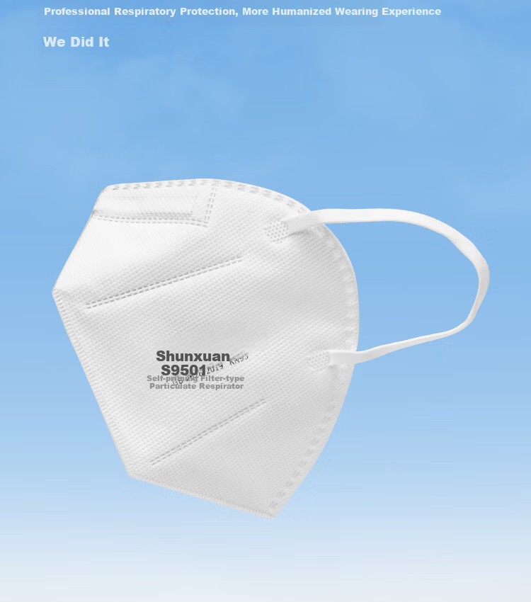 Shunxuan KN95 Dust Mask, Heavy-Duty Dust Industrial Mask for Smog, PM2.5, Influenza A, Anti-Splash, Bacteria, Ear-Loop without Valve S9501, 50 Pieces/box 10