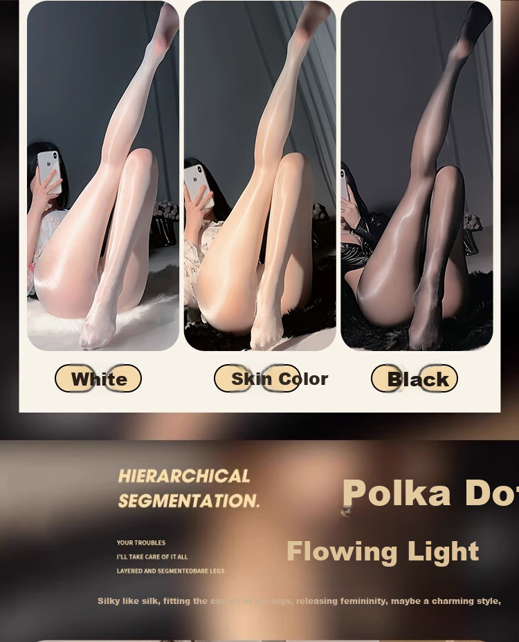 LangSha Glossy Stockings, Delicate Horse Oil Slimming Black Silk, Aurora Beautiful Legs, Young Girl Stockings, White Silk Summer Shiny Pantyhose 10