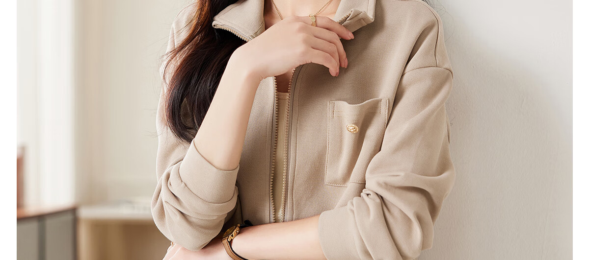 PinCai Women's Casual Jacket Wilderness Mallard Double Pocket Premium Casual Jacket Simple Top P143U2006 19