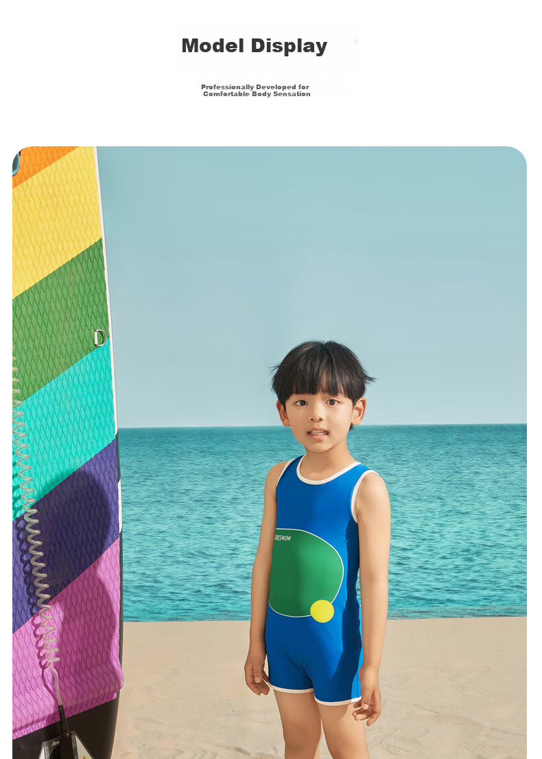 Adoreswim Boys' One-Piece Swimsuit, Sun Protection Swim Trunks, Children's Swimwear, 2024 New Style, Boys' Set, Toddler Quick-Dry 4
