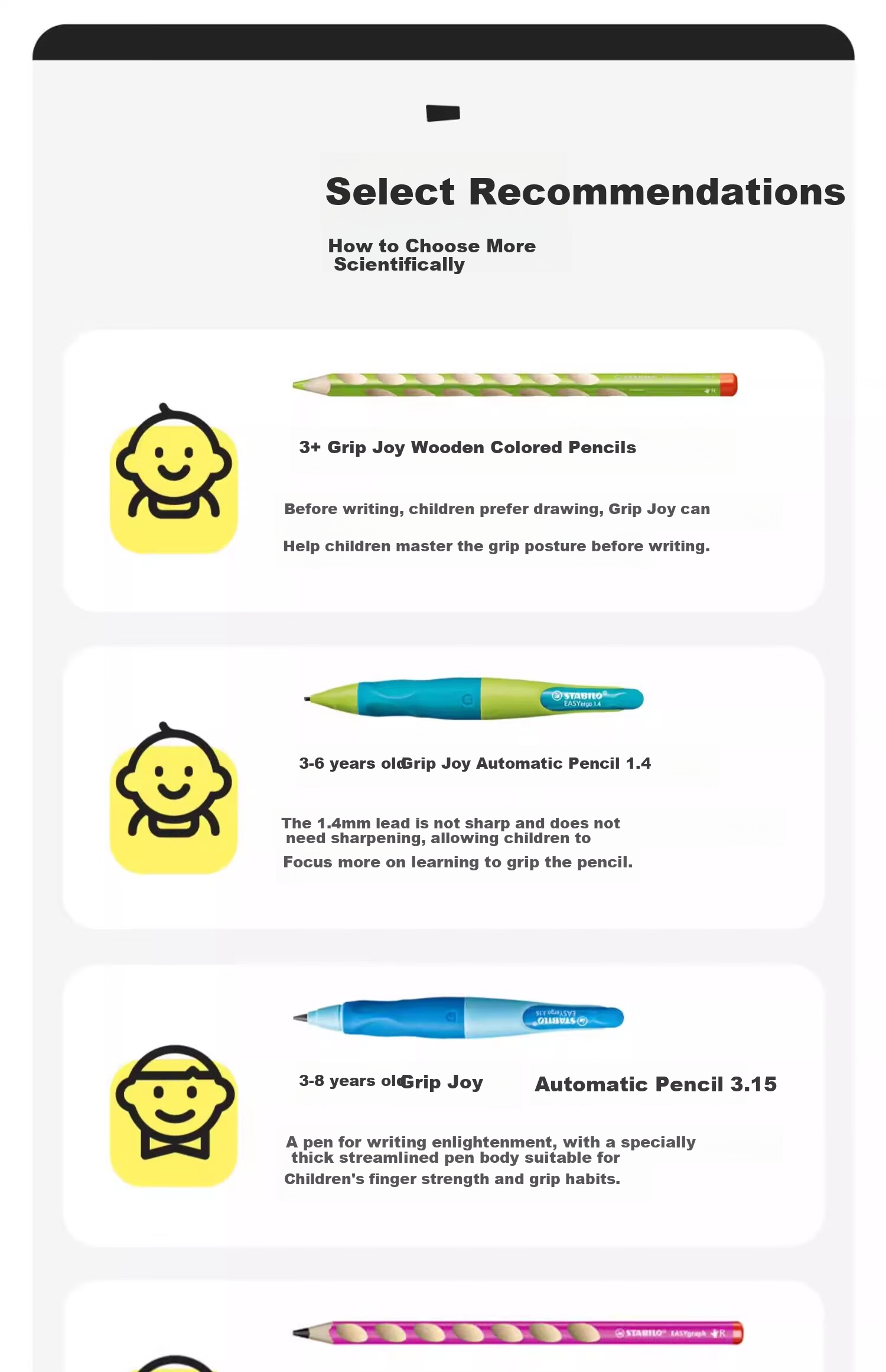 STABILO Mechanical Pencil 0.5mm [Graduation Gift for Men And Women], Retractable Non-Sharpening Pencil for Children's Handwriting Practice And Exams, Macaron Yellow Chunky Pencil 21