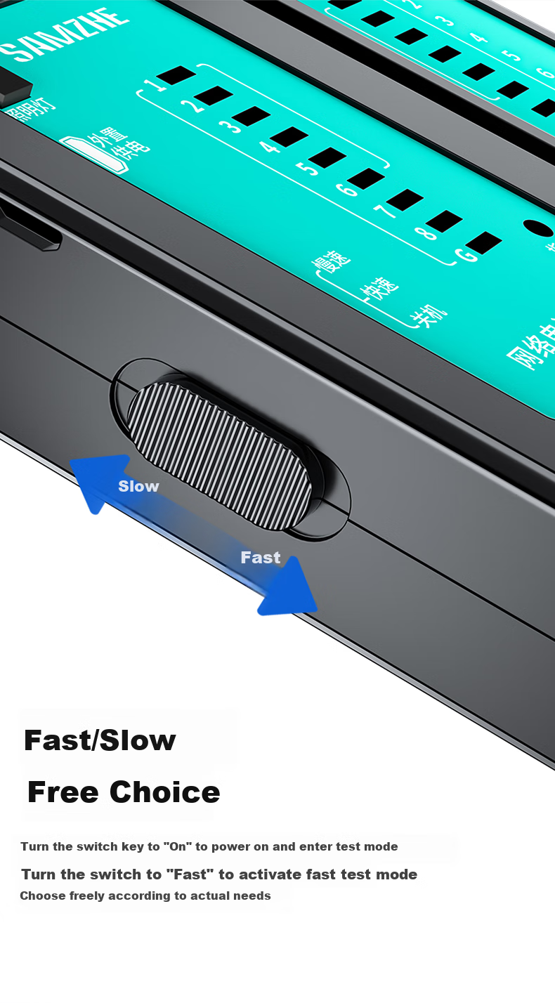 SAMZHE Network Cable Tester, Multifunctional Network/cable Telephone Tester, Network Crystal Head Single-Head Test for Engineering/home Use, Intelligent Signal Detector Continuity Tester CS-66 5
