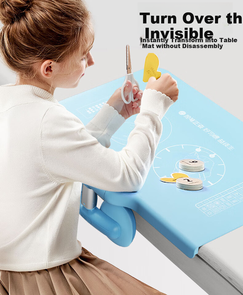 Jianqiaoshu [Lowest Price Online] Posture Corrector for Children's Desktop Version, Elementary School Student Anti-Low Head Writing Posture Corrector, Anti-Hunchback Back-To Gift, Sea Salt Blue 10