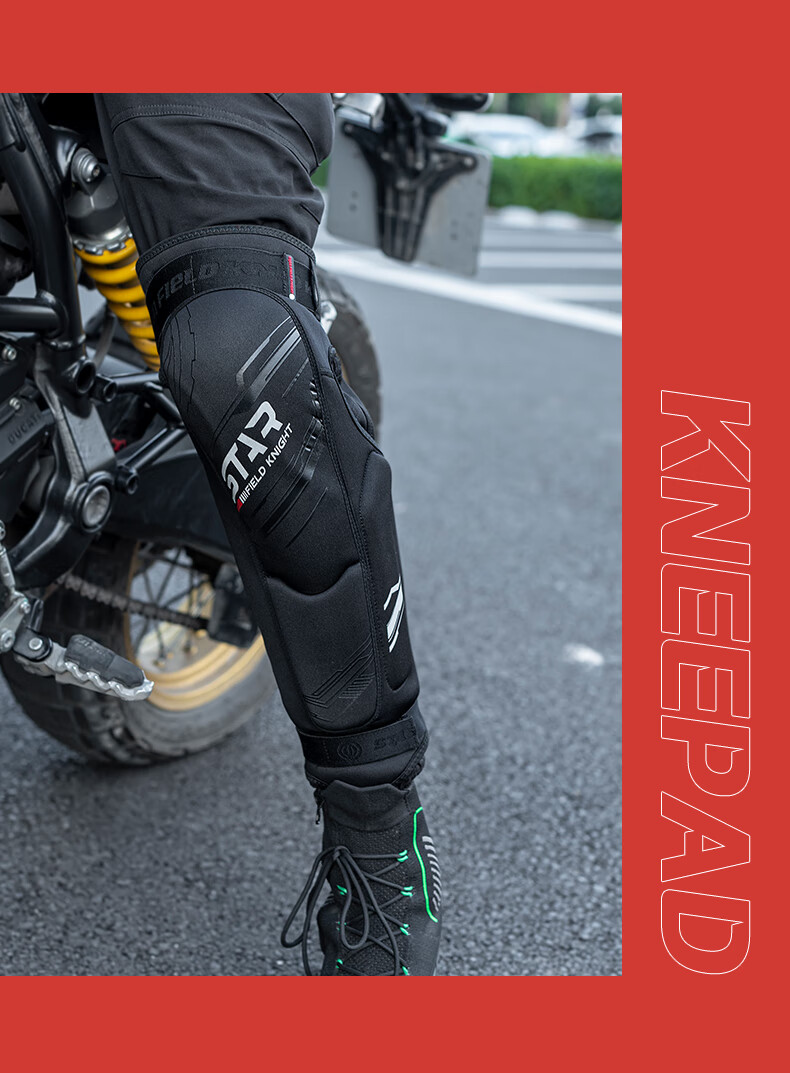 STAR FIELD KNIGHT Motorcycle Riding Knee Guards Four-Season Anti-Fall Wear-Resistant CE Certified Biker Gear Black Size M 15