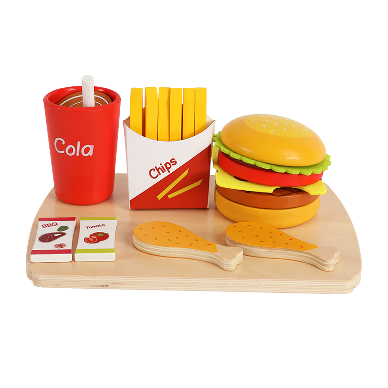 FN Children's Hamburger Toy Set, Baby Kitchen Pretend Play Game, for Girls Aged 1-3 Birthday Gift
