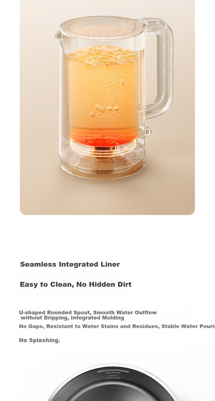 Mijia Xiaomi Electric Kettle, 316L Stainless Steel Inner Tank for Mother And Baby Use, Household Water Boiler, 1.7L Capacity, 1800W Rapid Heating 5