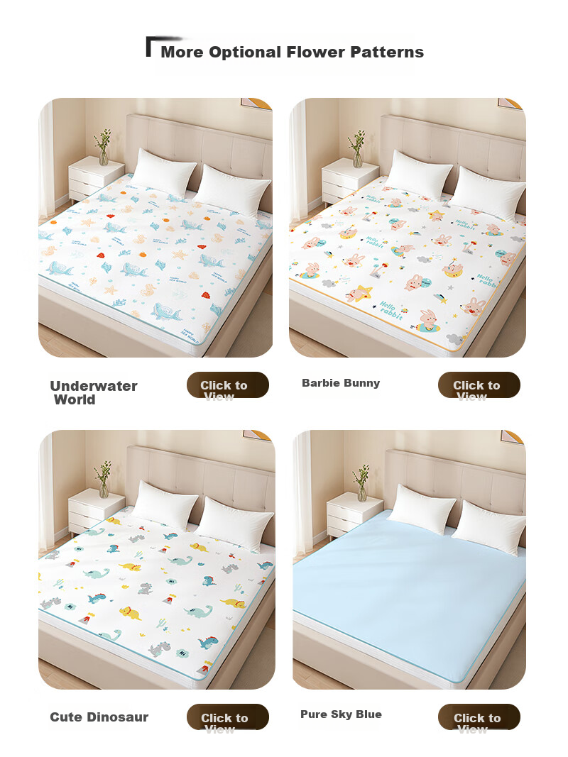 Tongkui Waterproof Diaper Changing Pad for Babies And Children, Washable Bed Sheet, Extra Large Breathable Baby Pad, Blue Deer Design, 1.8m X 2m 6