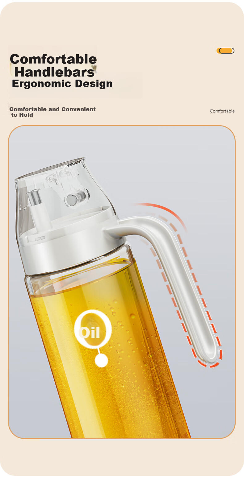 Jiabangshou Automatic Opening And Closing Oil Dispenser, Kitchen Glass Oil Bottle, Non-Drip Spout, Soy Sauce And Vinegar Seasoning Bottle, Oil Container, 700ml 2