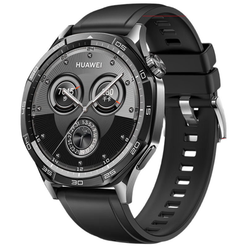 Watchbond Silicone Replacement Strap for Huawei Watch GT5 Pro, GT6, GT6 Pro, Watch5, GT5, GT4, Watch4 Pro with Official Button Design, Sports Band for Men