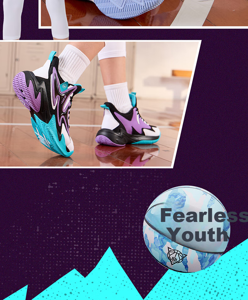 361° Hanjiang | Children's Basketball Shoes, Summer Practical Training, Youth Hard Court Wear-Resistant Basketball Shoes, Blue, Size 41 16