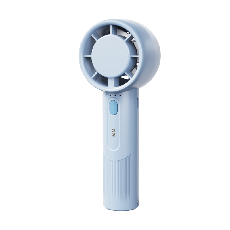 Deli Mini Portable Handheld Fan, Four-Speed Wind Power Cooling Durable for Military Training, Student Dormitory, Office Use, Blue Outdoor Travel LK103