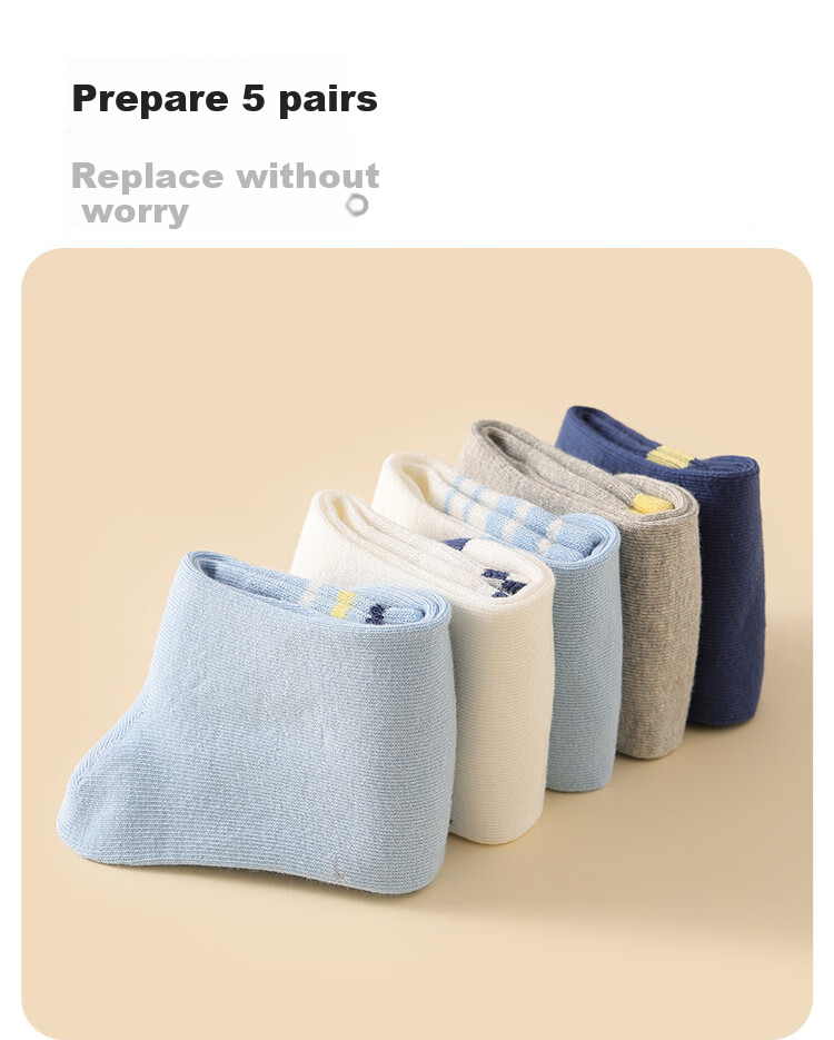 Hodo Children's Socks, Summer Thin Style, Boys And Girls Mesh Breathable Cotton Socks, Baby Mid-Calf All-Season Socks W5022 22-24 7