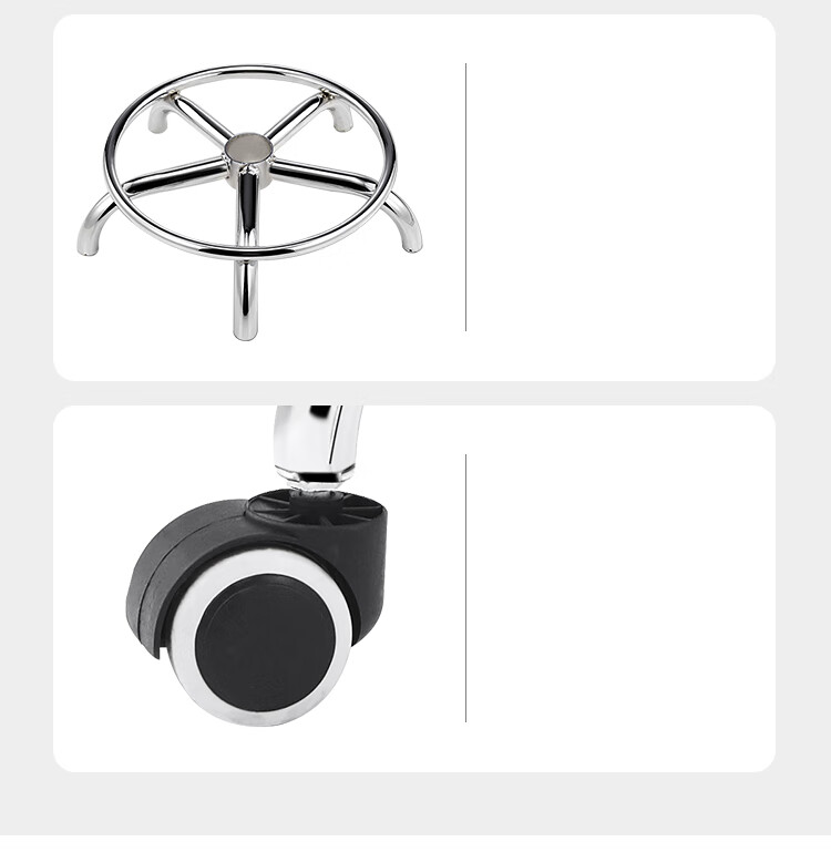 Huakai Star Bar Stool Adjustable Bar Chair Round Stool with Wheels Lift B-6 Upgraded Black 8