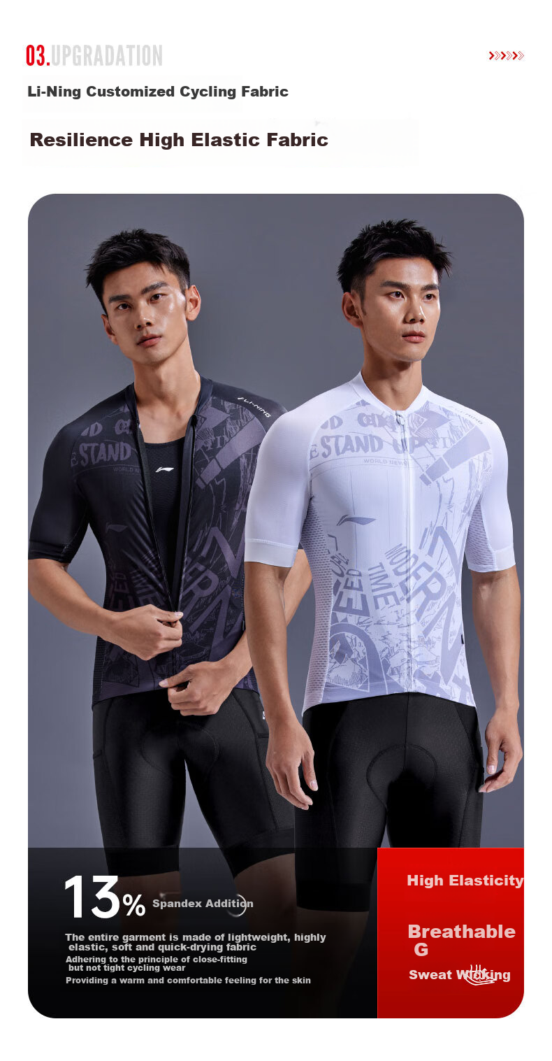Li-Ning Cycling Jersey for Men And Women, Summer Short Sleeve Mountain And Road Bike, Sweat-Wicking, Breathable, Quick-Drying Cycling Top Equipment 8