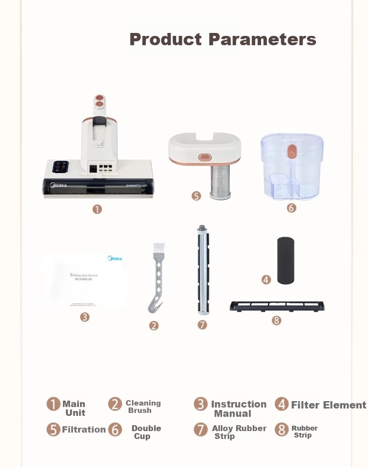 Midea MX7 Sleep Comfort Mite Removal Device [Mother & Baby Grade] Patented Electric Shock Mite Remover 3-in-1 High-Temperature Sterilization Vacuum Cleaner for Bed Home Use 29