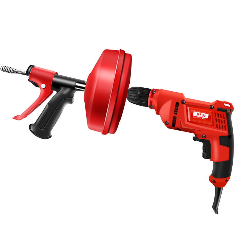 Qianxihong Electric Drain Cleaner for Toilet And Kitchen, Automatic Sewer Cleaning Machine with Drill Function, 10-Meter GQ-90 Manual And Automatic Combo Model