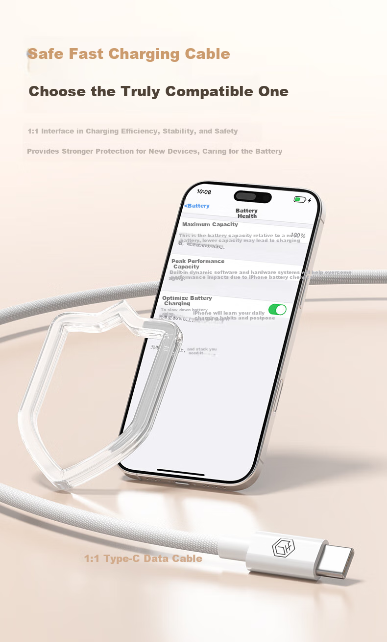 JD Original [Two-Pack] PD/AVS60W Fast Charging Compatible with Apple 18/17 Type-C Data Cable, Car Charger Suitable for IPhone, Android Phones, Tablets, Laptops, 1.5 Meters 4