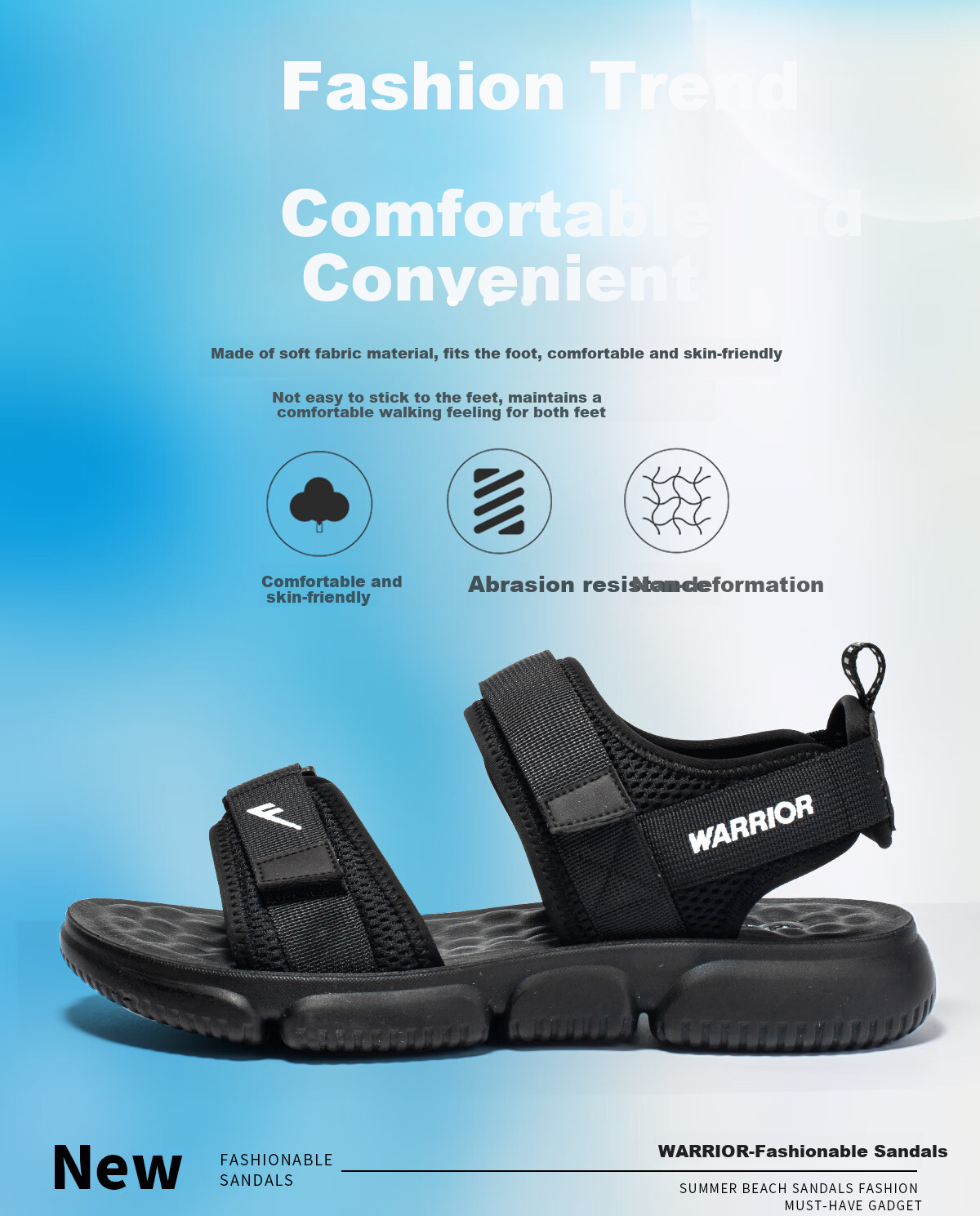 Huili Men's Shoes, Summer Outdoor Sandals, Casual Comfortable Soft-Soled Slippers, Versatile Men's Beach Shoes, 0496 Black, Size 40 3
