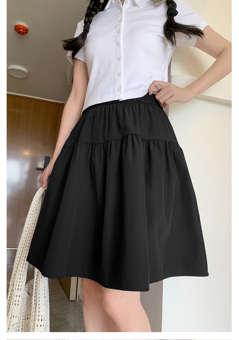 Langsha Cotton-Like Five-Point Short Skirt for Women Summer New Japanese Casual Elastic Waist A-Line Sports Umbrella Skirt 15