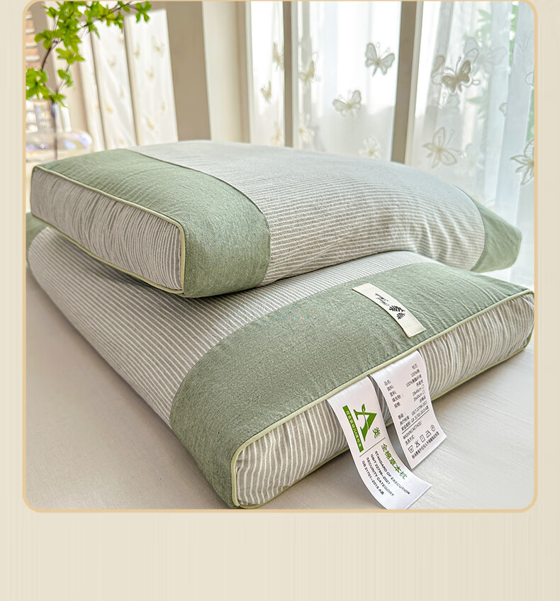 Yalu Pure Buckwheat Pillow Neck Support Sleep Aid Cotton Pillow Core Single Summer Student Sea Salt Blue Pack of One 4