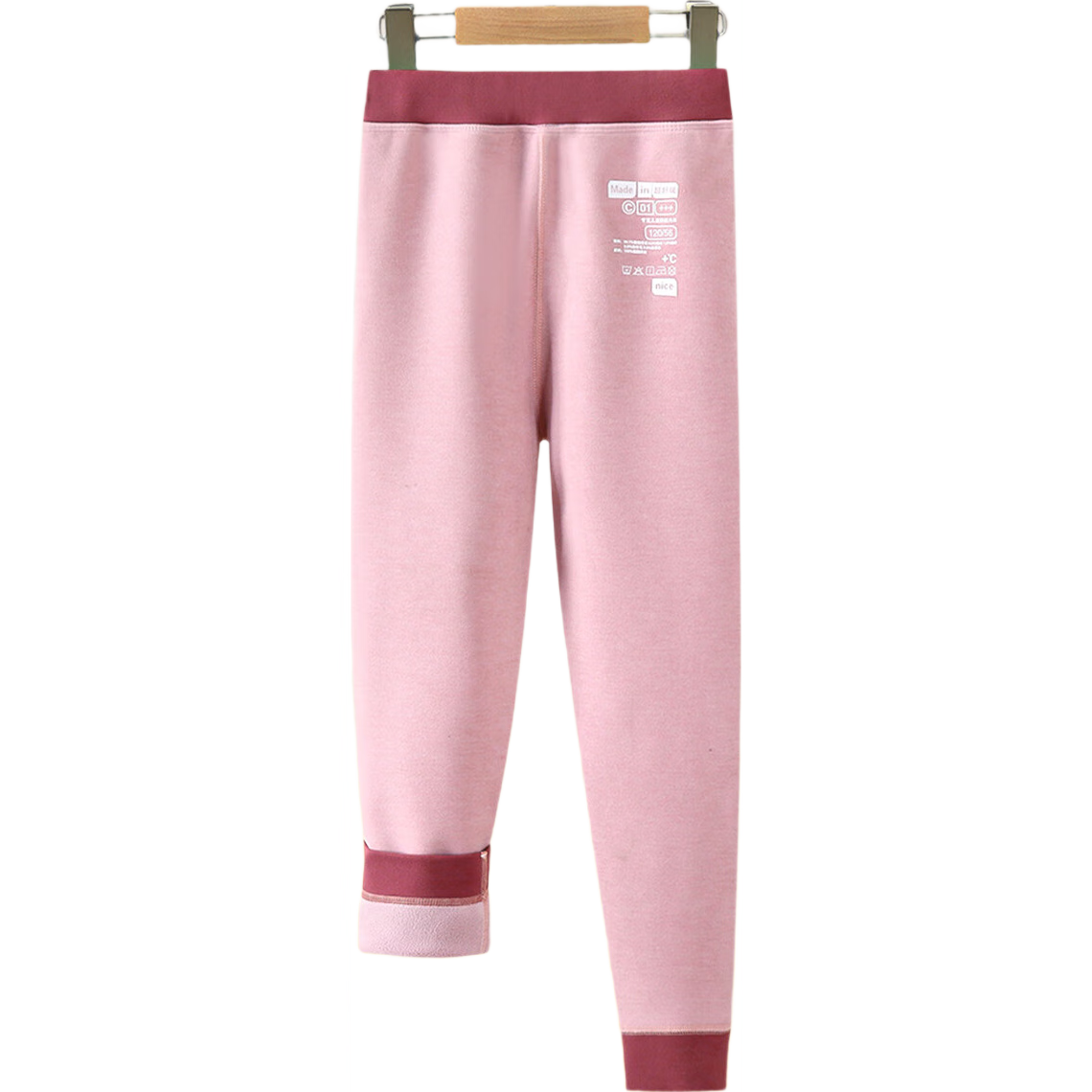 YUZHAOLIN Kids Thermal Pants Boys and Girls Autumn Winter Thickened Double-Sided Fleece Lined Leggings Pink 130