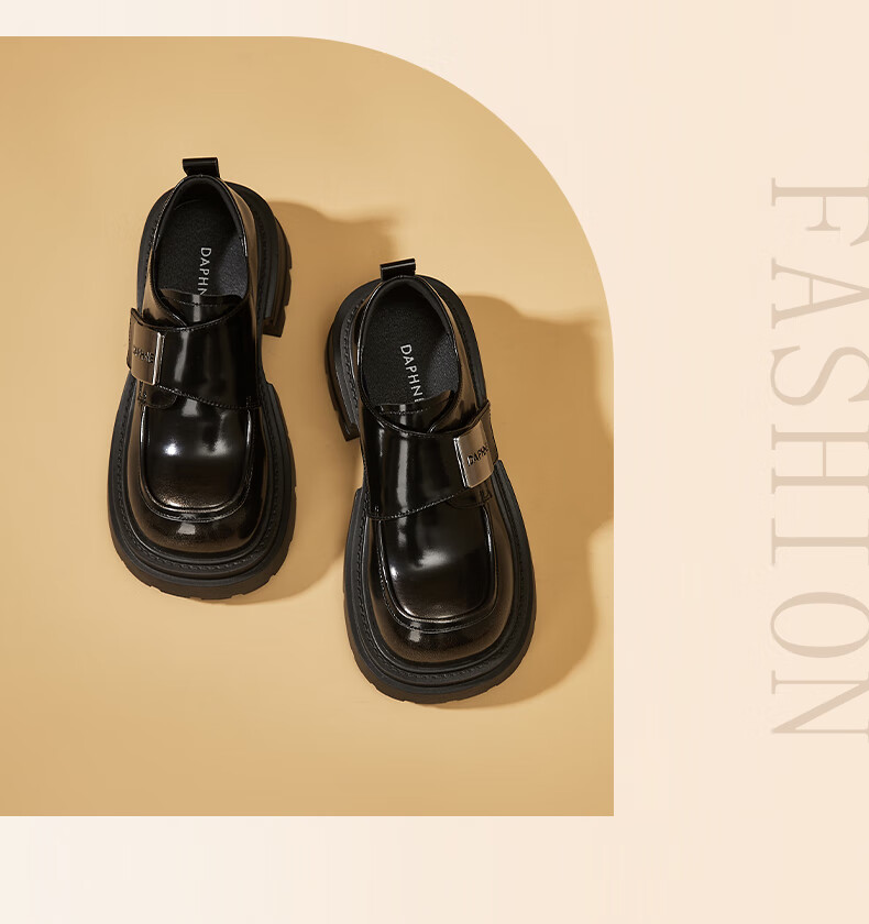 DAPHNE Thick Sole Loafers Women 2025 New Winter Black Casual Soft Sole Slip-On Shoes 12