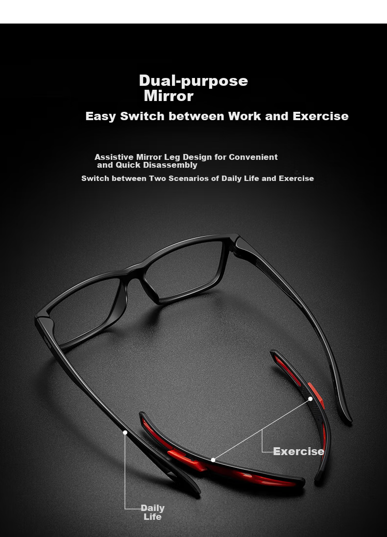 CAPONI Sports Myopia Glasses for Men, Professional Basketball And Football Protective Goggles, Anti-Blue Light Eye Protection, Ultra-Light Eyeglass Frames for Outdoor Cycling 7
