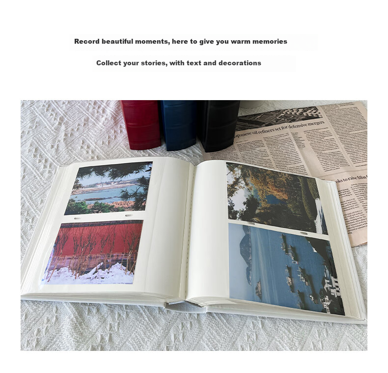Nakabayashi 300-Page Pocket Photo Album with PU Leather Cover And Vintage Style, Insert Pages for Family Photos, DIY Memory Book, Photo Book NBZJ-3UP6 2