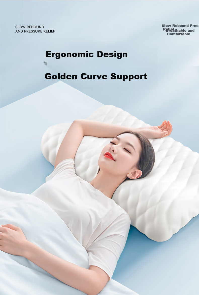 Mixiaoshu Cervical Pillow, Neck Support Pillow, Sleep Aid for Cervical Spondylosis, Deep Sleeping, Adult Side-Lying, Zoned Memory Foam Pillow 4
