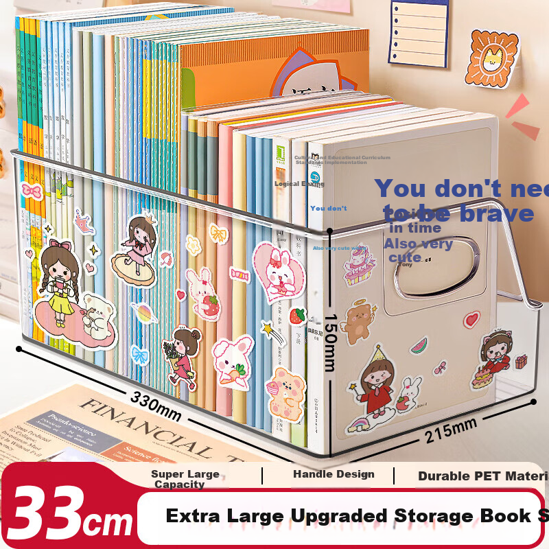 Shuxing Desktop Bookshelf, Acrylic Transparent Large Capacity Bookend Stand, Student Desk Organizer, File Storage Box, Book Storage Solutio